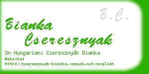 bianka cseresznyak business card